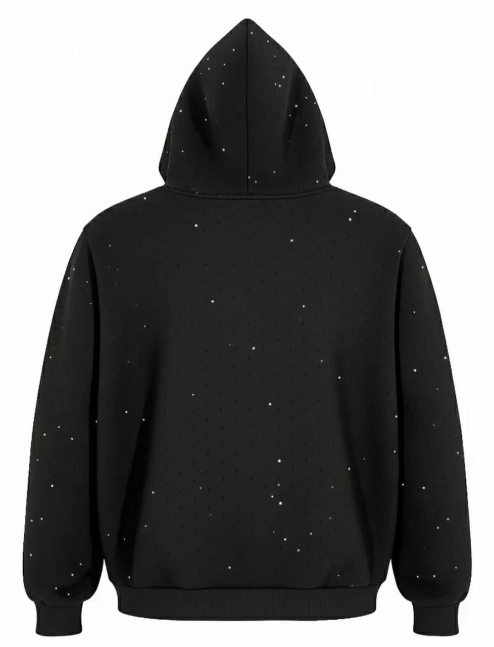 Sudadera Negra Con Pedrería Diamantes Brillos